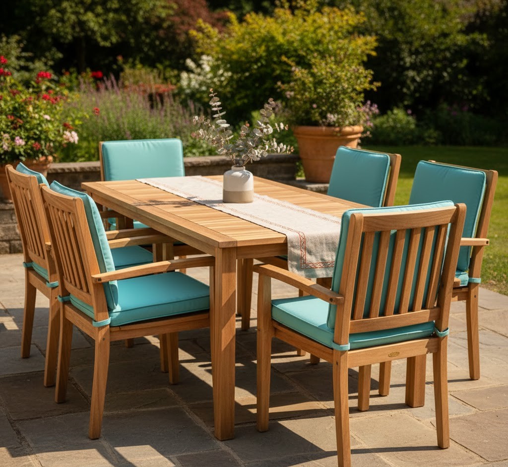 Teak dining set showcase